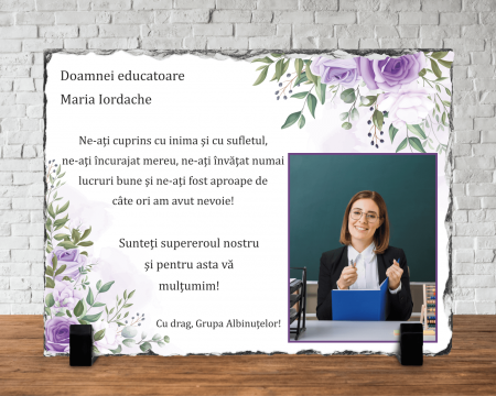 Plăci de ardezie - Placă de ardezie personalizată - Pentru doamna învățătoare/educatoare