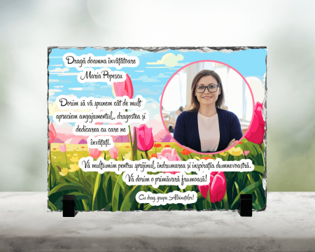 Plăci de ardezie - Placă de ardezie personalizată - Pentru doamna învățătoare/educatoare - M13
