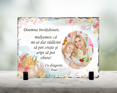 Plăci de ardezie - Placă de ardezie personalizată - Pentru doamna învățătoare/educatoare - M15