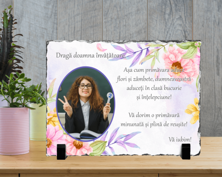Plăci de ardezie - Placă de ardezie personalizată - Pentru doamna învățătoare/educatoare - M17