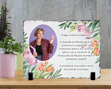Plăci de ardezie - Placă de ardezie personalizată - Pentru doamna învățătoare/educatoare - M18