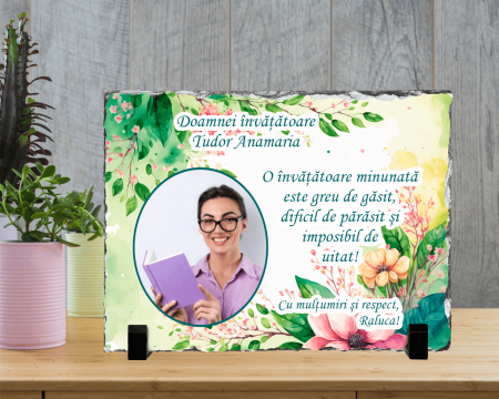Plăci de ardezie - Placă de ardezie personalizată - Pentru doamna învățătoare/educatoare - M20