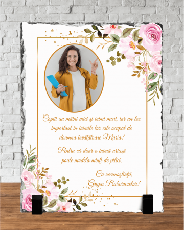 Plăci de ardezie - Placa de ardezie personalizata - Pentru doamna învățătoare/educatoare - Model 2
