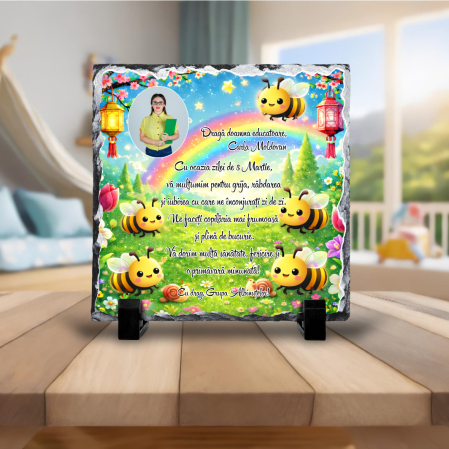 Plăci de ardezie - Placă de ardezie personalizată - Pentru educatoare - Grupa Albinuțelor