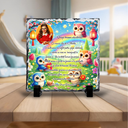 Plăci de ardezie - Placă de ardezie personalizată - Pentru educatoare - Grupa Ciupercuțelor
