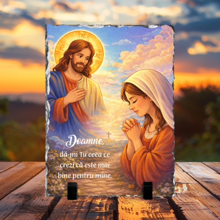 Cadouri creștine - Placă de ardezie personalizată - Rugăciune către Iisus Hristos