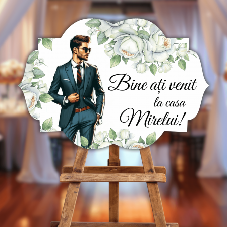 Plăcuțe bine ați venit - Plăcuță nuntă - Bine ați venit la casa mirelui