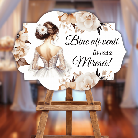 Plăcuțe bine ați venit - Plăcuță nuntă - Bine ați venit la casa miresei