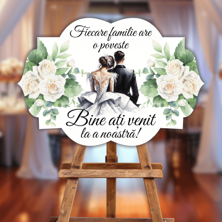 Plăcuțe bine ați venit - Plăcuță nuntă - Bine ați venit - M1