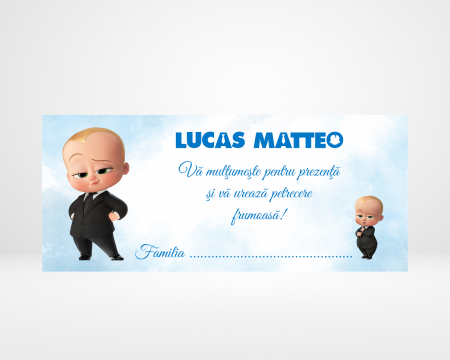 Plicuri de bani băieți - Plic de bani pentru botez - Baby Boss