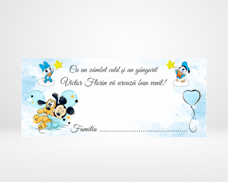 Plicuri de bani băieți - Plic de bani pentru botez - Baby Mickey - Model 1