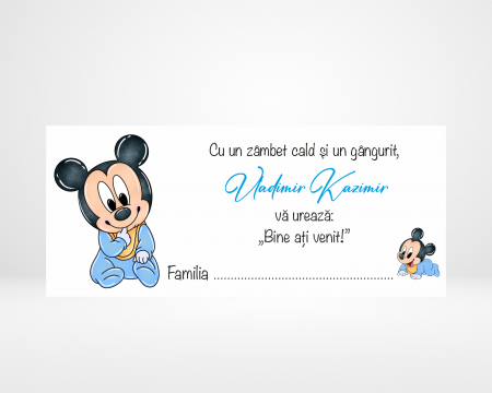 Plicuri de bani băieți - Plic de bani pentru botez - Baby Mickey - Model 4