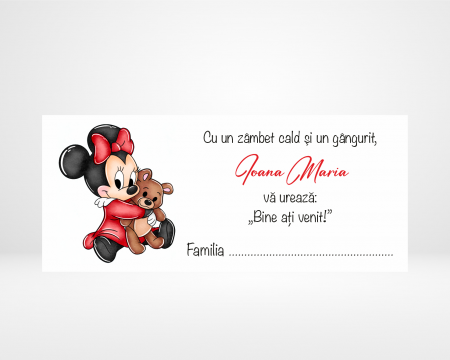 Plicuri de bani - Plic de bani pentru botez - Baby Minnie - Model 4