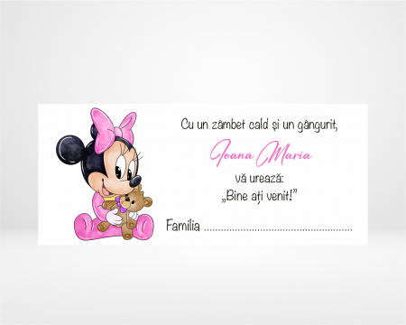 Plicuri de bani - Plic de bani pentru botez - Baby Minnie - Model 5