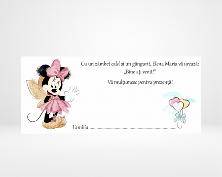 Plicuri de bani - Plic de bani pentru botez - Minnie - Model 2
