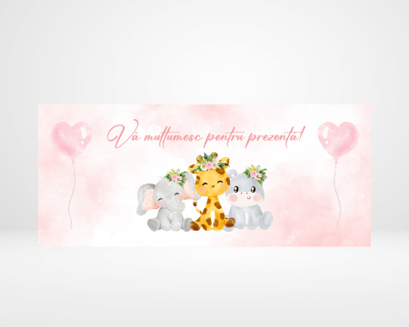 Plic de bani pentru botez - Safari - Model fetiță - M2 [1]