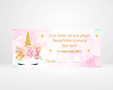 Plicuri de bani - Plic de bani pentru botez - Unicorn