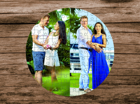 Puzzle - Puzzle rotund personalizat cu 2 poze