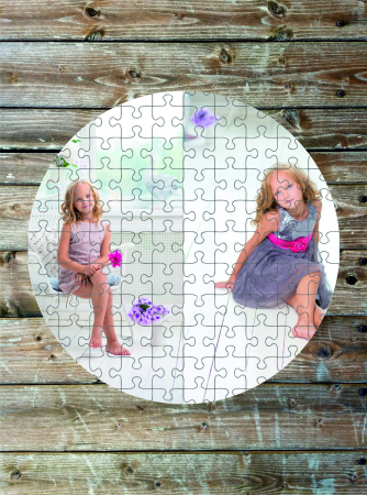Jucarii - Puzzle rotund personalizat cu 2 poze