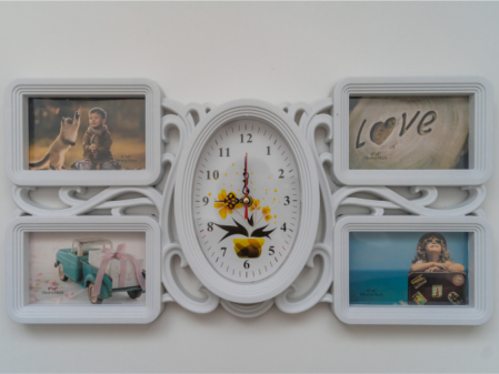 Cadouri pentru casă - Ramă foto personalizată - Ceas - 4 poze