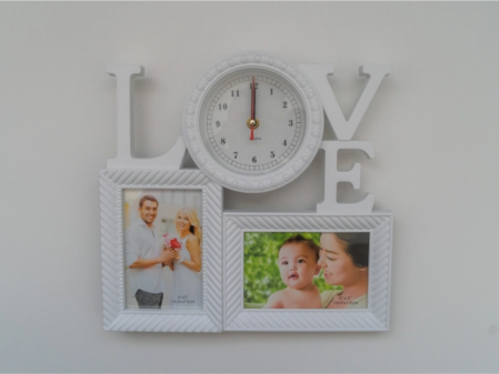 Rame foto - Ramă foto personalizată - Ceas - Love - 2 poze