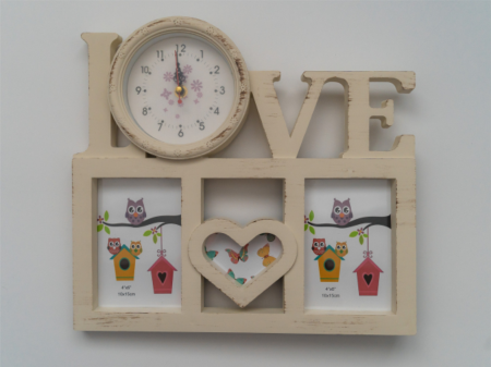 Rame foto - Ramă foto personalizată - Love - Ceas - 3 poze