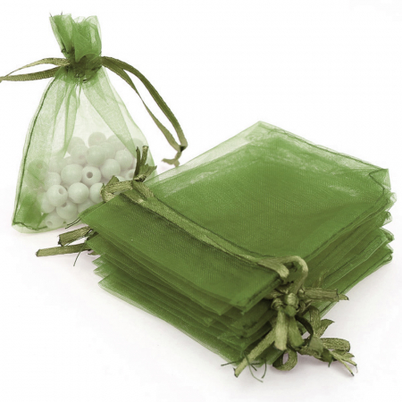 Săculeți pentru mărturii magnetice - Săculeț organza verde pentru mărturie magnetică