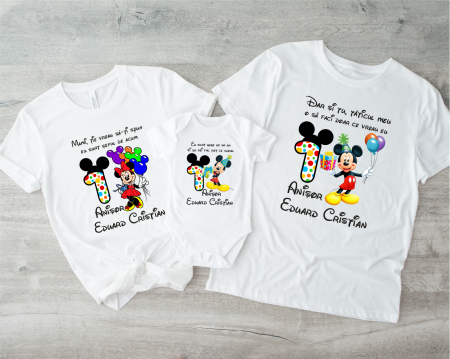Seturi personalizate băieți - Set aniversare 1 an - Mickey - Model băiețel