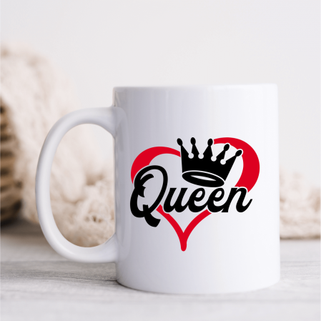 Set căni personalizate cuplu - King - Queen - Inimioară [1]