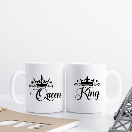 Cani - Set Căni Personalizate Cuplu - King și Queen