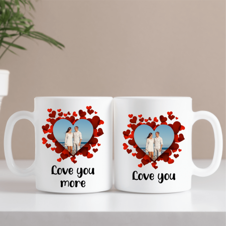 Cani - Set Căni Personalizate Cuplu - Love You și Love You More