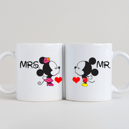 Cani - Set Căni Personalizate Cuplu - Mr. și Mrs. - Mickey și Minnie