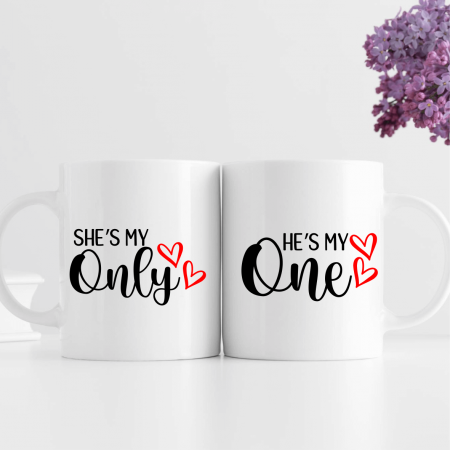 Cani - Set căni personalizate cuplu - She's - He's my only