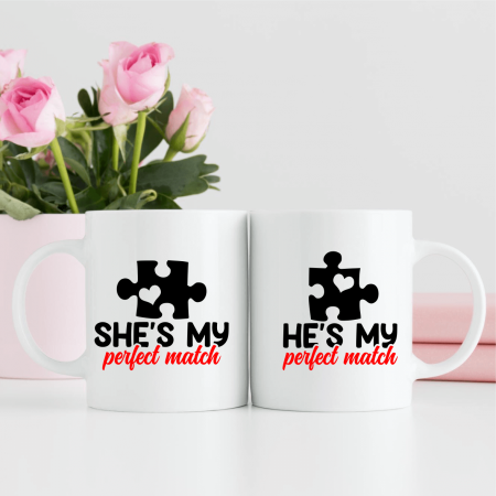 Cani - Set căni personalizate cuplu - She's - He's my perfect match
