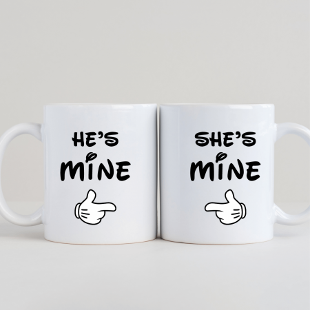 Cani - Set Căni Personalizate Cuplu - She's Mine și He's Mine
