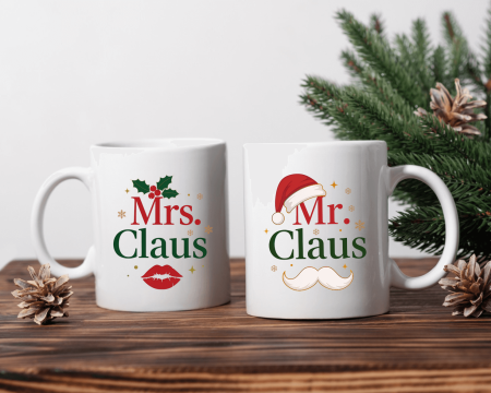 Crăciun - Set cani personalizate - Mr. & Mrs. Claus - Crăciun
