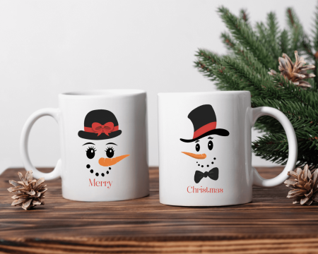 Crăciun - Set cani personalizate - Omuleți de zăpadă - Merry Christmas