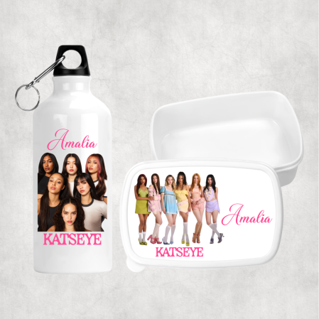 Cadouri pentru copii - Set lunchbox și bidon apă personalizat cu nume - Katseye