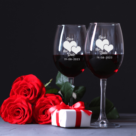 Pahare de vin - Set pahare de vin personalizate - Save the date