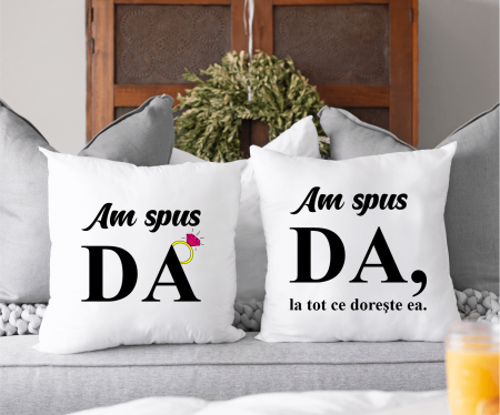 Perne - Set perne personalizate pentru cuplu - Am Spus DA și Am Spus DA la tot ce dorește ea
