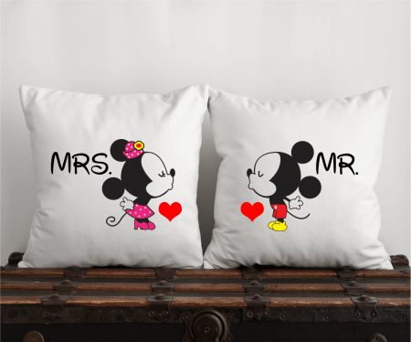 Perne - Set perne personalizate pentru cuplu - Mr. și Mrs. - Mickey și Minnie