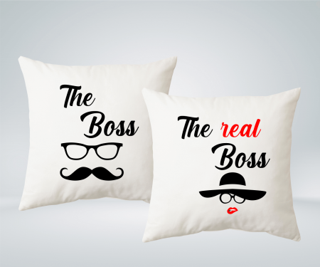 Perne - Set perne personalizate pentru cuplu - The Boss și The Real Boss