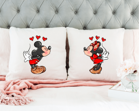 Perne personalizate - Set perne personalizate pentru cuplu - Mickey & Minnie