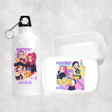 Seturi promoționale - Set personalizat cu nume - Lunch box și bidon apă - K-pop Demon hunters - M4