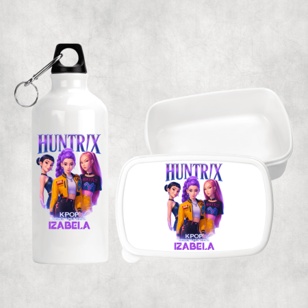 Cadouri pentru copii - Set personalizat cu nume - Lunch box și bidon apă - K-pop Demon hunters - M5