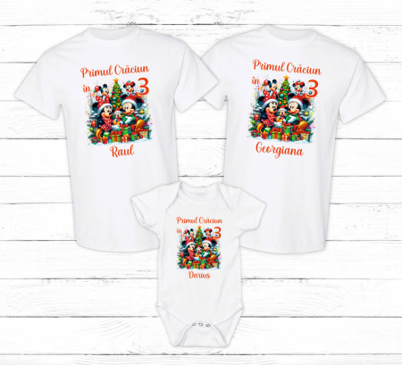 Tricouri personalizate familie - Set tricouri personalizate - Baby Mickey - M21 - Nume