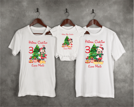 Tricouri personalizate familie - Set tricouri personalizate - Crăciun - Baby Minnie - Model fetiță