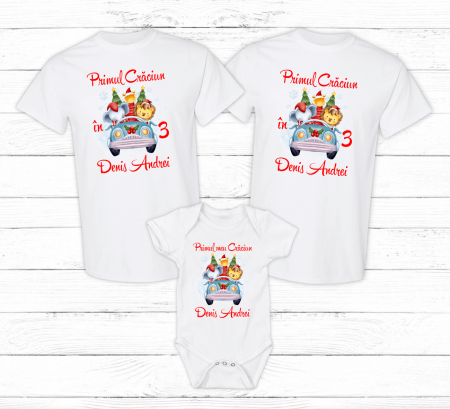 Tricouri personalizate familie - Set tricouri personalizate - Crăciun - Safari