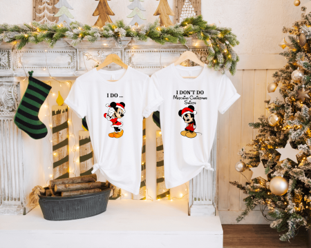 Tricouri personalizate cuplu - Set tricouri personalizate pentru cuplu - Matching Christmas Shirts