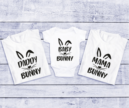 Paște - Tricouri personalizate familie - Daddy - Mama - Baby Bunny